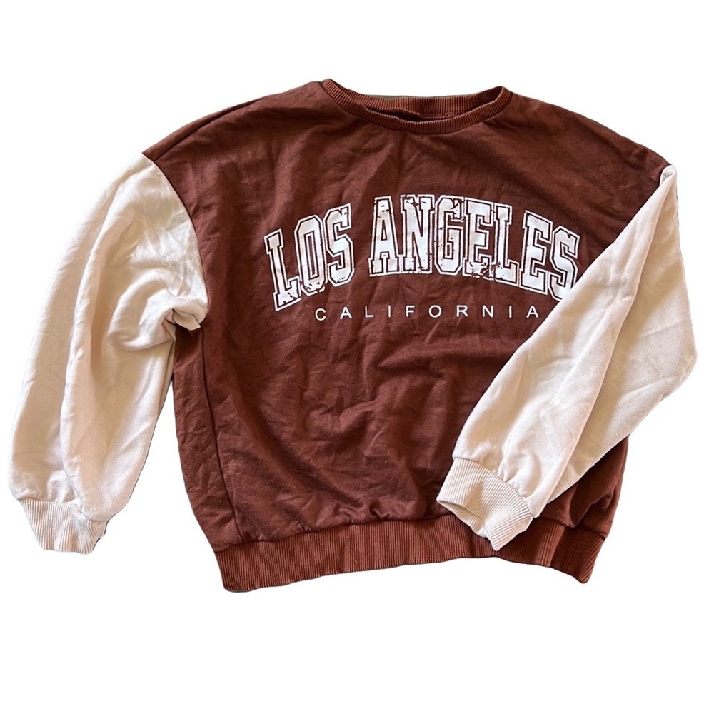 Los Angeles 3/4 arm youth shirt brown and crème